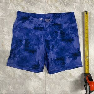 Avia Blue Athletic Shorts with Tie-Dye Pattern